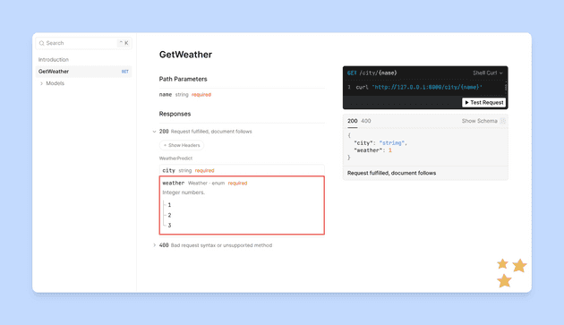 OpenAPI Enum Field Default View